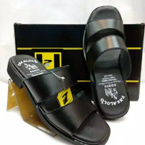 Sandal Slide Pria Pakalolo 1913 Leather Hitam