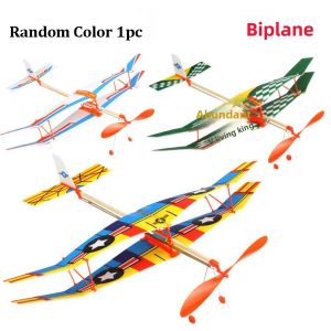 INNEED Popular Airplane Glider Toy Model Multistyles Ligthweight Rubber Band Powered Helicopter Students Flight Competition for Kids Outdoor