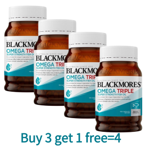 Blackmores Omega Triple Fish Oil - High Potency Omega-3 Relieves Mild Arthritis Symptoms 150 Odourless Capsules