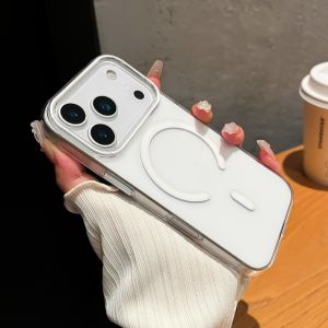 For Magsafe Original Wireless Charge HD Clear Case for iPhone 17 Air 16 15 14 Plus 13 12 Pro Max Candy Hit Color Magnetic Cover