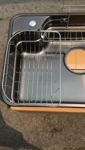 Chậu rửa chén bát Vihan 80x50cm VHS-8050 inox 304 nguyên khối phủ nano đem xám theo phong cách Hàn Quốc