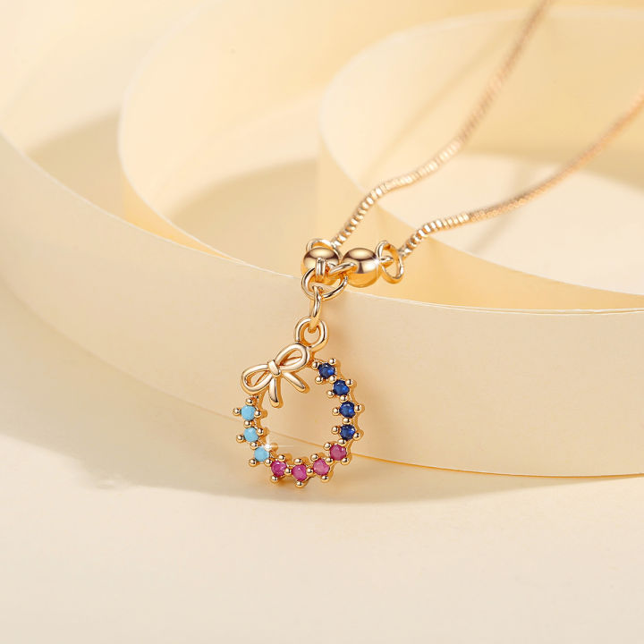 Y635%20%E3%80%90COD%E3%80%91Kalung%20Titanium%20Wanita%20Anti%20Karat%20Kristal%20Berlian%20Berwarna%20Mewah%20Emas%2018K%20Perhiasan%20korea%20liontin%20-%20Image%203