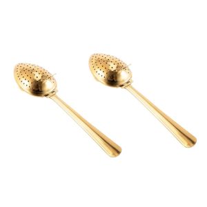 CAEDU 2 Piece Stainless Steel Tea Filter Spoon Rustproof Long Handle Tea Infuser Sieve Practical Clamp Design Tea Brewing Tool Marinade Ingredients