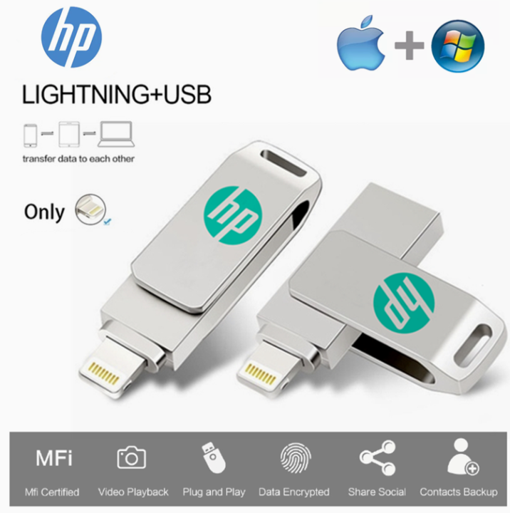 HP OTG Usb Flash Drive 1TB 2TB Pendrive for iPhone 14/13/12/11/X/8/7/6 ...