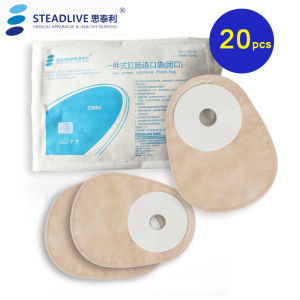 20ชิ้นกระเป๋า Kantong Kolostomi แบบใช้แล้วทิ้งหนึ่งชิ้นปิดถุงบรรจุอุจจาระดูแล Stoma