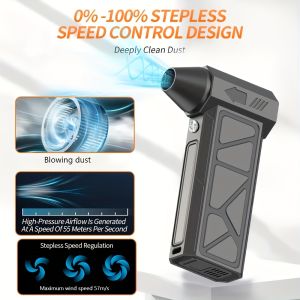 Rechargeable Lithium Battery 18650 Series USB Charging Portable High Speed Violent Turbo Fan Brushless Motor Multifunctional Handheld Outdoor Camping Hair Dryer with High Power Car Dust Blower