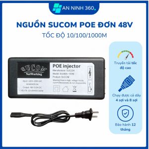 Nguồn POE 48V 0.5A SUCOM dùng cho Camera POE WiFi AP cấp điện ổn định qua cổng LAN | C10