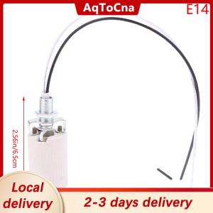 [COD] AqToCna Ship within 24 hours E14 E27 Ceramic Screw Lamp Holder LED Light Heat Resistant Adapter Home Use Round Socket For Bulb Base With Cable