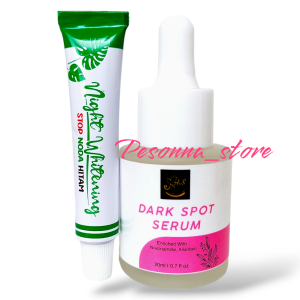 Paket 2 in 1 - Liz Skincare ( Dark Spot Serum + Whitening Cream ( Perawatan Wajah Fle*k Hitam & Be*kas Jerawat )