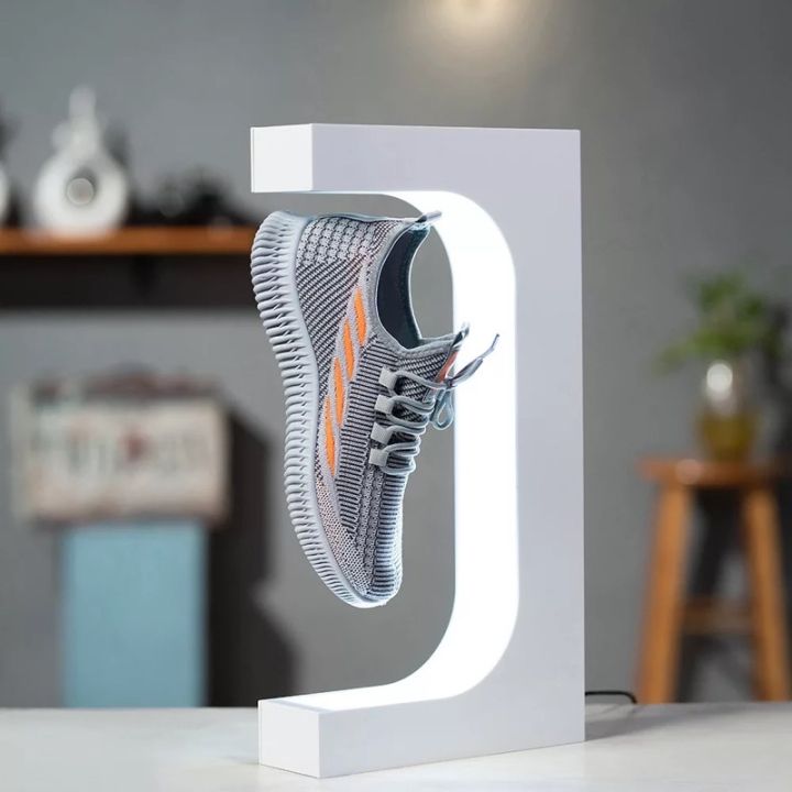 Levitating Sneaker Display with LED Light Elevated 360 degrees