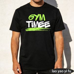 [Local Stock] HBESTY  Gym Timee Brush Typography Black Shirt Workout Motivation Men Top Fitness Sports T-Shirt Minimalist Gym Tee