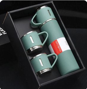 BỘ BÌNH GIỮ NHIỆT VACUUM 500ML KÈM 3 CỐC UỐNG NƯỚC - Bộ Bình uống trà giữ nhiệt