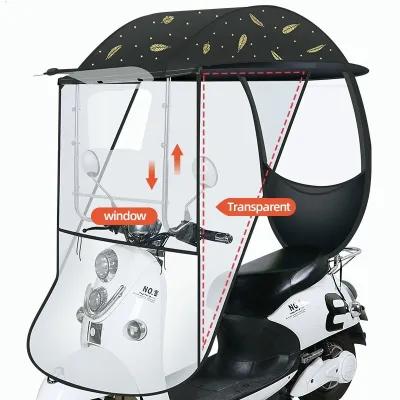 Semi Enclosed Electric Motorcycle Umbrella Canopy Awning Universal Motor Scooter Umbrella