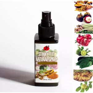 สเปรย์แก้เท้าเหม็น Pf ดับกลิ่นรองเท้าเหม็น เชื้อราที่เท้า ลดเหงื่อออกเท้า ฝ่าเท้าเป็นรู สมุนไพร 18 ชนิด - 120มล.