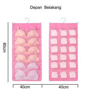 Mainland Storage Underwear 2in1 Penyimpanan Kaos kaki Pakaian Dalam Tas Gantung Storage Bag Pouch Gantung Hanger Organizer HDK308