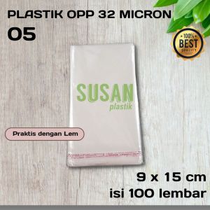 PLASTIK OPP 9X15 SEAL/LEM TEBAL 32 MICRON/PLASTIK KEMASAN ROTI/ KUE
