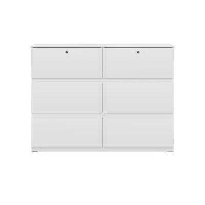 KONCEPT FURNITURE ตู้ลิ้นชัก ขนาด 120 ซม. รุ่น Poppy สีขาว (120x39x89 ซม.)
