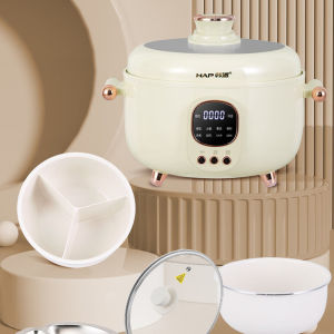 Rice Cooker Electric Pressure Cooker Ceramic Non Stick Three Compartment Pot Cook Six Dishes at Once Multi Function Kitchen Appliance