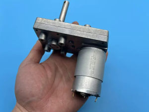 Motor giảm tốc 12V 8 vòng 24V 16 vòng 555 hộp số full kim loại cốt 10mm