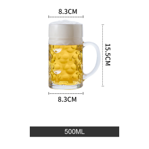1000ml Giant Waterproof Glass With Handle Oversize Beer Mug Large-capacity Fruit Drink Cup