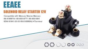 Solenoid Relay Starter 12V Compatible with Mercury Marine Mercury 89-818997A1 89-850187T1 89-850188t1 65W-81941-00-00 89-818999A2-4Terminal