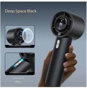 New High Speed Wind Handheld Fan 100 Gears Portable Air Conditioner Bladeless Cold Fan 3000mah Long Battery Rechargeable Turbo Fan LED Digital Display Outdoor Powerful Hand Fan