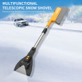 9335B Car Multi-function Snow Sweeper Glass Defrosting Ice Removal Brush Snow Shovel Winter Tool - LED Lighting for Safe Snow Removal. 