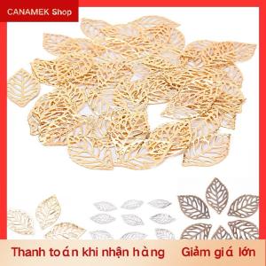 CS 50 chiếc Mặt dây chuyền hình lá rỗng quyến rũ tự làm trang sức lá kim loại thủ công