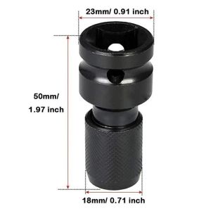 Impact Wrench Socket Adapter - 1/2inch to 1/4inch Hex Drill Chuck Converter for Portable Electric Wrench Tools