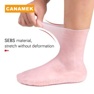 【CANAMEK】 1 Pair Home Use Feet Care Socks Silicone Moisturizing Gel Heel Socks Foot Care Protectors Anti Cracking