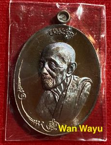 เหรียญอรหันต์ หลวงปู่แสน พิมพ์หันข้างรุ่นแรก เนื้อทองแดงมันปู ผิวรุ้ง วัดบ้านหนองจิก