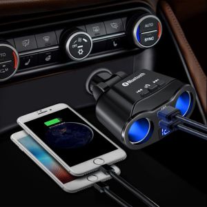 Car Charger Cas Mobil 3.1A Fast Charging dengan Monitor Voltage 2 Cigarette Lighter Socket