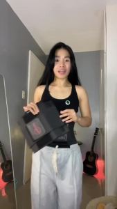 Liangyating Black Womens Elastic Body Shaper Waist Trainer + Silver Ion Sauna Belt(Buy 1 Get 1free)