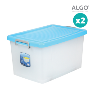[SG Stock] [Bundle of 2] Algo 85L PP Stackable Multifunction Cloths Toys Home Organization Storage Container with Wheels