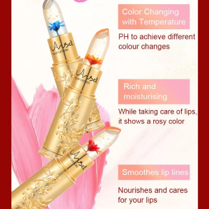 Transparent Jelly Lipstick Flower Color Changing Warm Feeling Colorless NonStick with Mirror