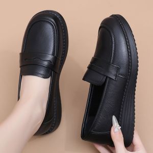 Free Shipping 2026 New Model Non-Slip Odor-Resistant Thick-Soled Black Soft-Soled Comfortable Versatile Soft-Surface WomenS Loafers with Soft Surface