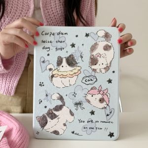 Vỏ máy tính bảng mèo dễ thương cho Apple iPad Pro 4 5 6 Thế hệ 129 inch 11 "9th 10th 7th 8th 9.7 mini 6 Air 5 4 3 10.9 inch Cover2026