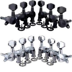 Silver Metal Electric Guitar Tuning Pegs Chrome-Plated Tuning Knob Set Musical Instrument Accessory
