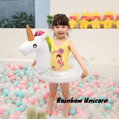 👶🏻Woobbies Kids Inflatable Swimming Ring Float Pelampung Budak Ins Style Unicorn Flamingo Baby Shark