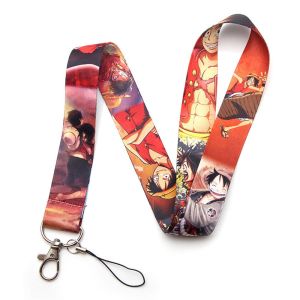 SEJUE4373 สำหรับกุญแจ Whistle ที่ใส่ป้ายชื่อ โรโรโนอา โซโล ที่ใส่ป้าย ID เชือกแขวน สายคล้องคอเย็น สายคล้องโทรศัพท์ เชือกแขวนโทรศัพท์ สายรัดลูฟี่ อะนิเมะ Lanyards