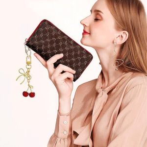 แฟชั่น 3D คริสตัลสีแดงเชอร์รี่พวงกุญแจฤดูร้อนผลไม้ Cherries จี้พวงกุญแจสําหรับกระเป๋าสตรีอุปกรณ์เสริมของขวัญ