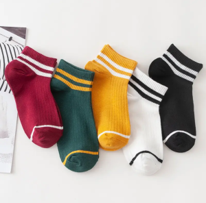 CH-FASHION Stripes Cotton Ankle Baseball Socks Foot Socks Ankle Sock