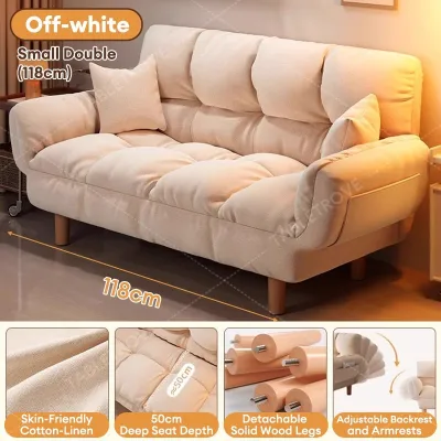 TABLETROVE Sofa Bed Simple And Modern Solid Wood Sofa Living Room Furniture Small Apartment Sofa 1-3