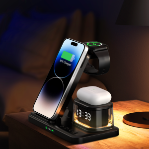 5 in 1 Fast Charging Dock Station For IPhone16 15 14 13 12 Samsung Apple Watch Airpods Pro iWatch Wireless Charger Stand