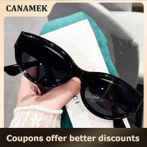 【 CANAMEK 】 Personality Female Fashion Cat Eye Sunglasses Woman Vintage Black Gradient Sun Glasses