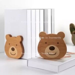 ZZSA Suitable for Cherry Wood Cute Teddy Bear Bookshelf and Student Desktop Storage Board Decoration P9M4Y