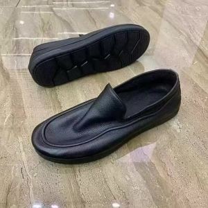 2025 Summer MenS Shoes Breathable Soft-Sole Casual Shoes Business Leather Loafers Black Versatile Slip-On Shoes For Men