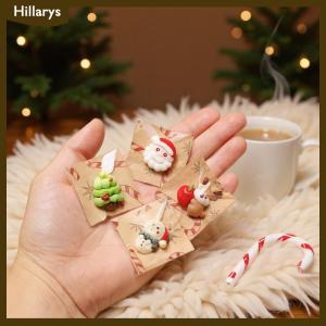 [Hillarys] แม่เหล็กติดตู้เย็นคริสต์มาสผสมเรซิน10ชิ้นซานตาคลอสตุ๊กตาหิมะของตกแต่งต้นคริสต์มาสในหลากหลายสไตล์สำหรับเป็นของขวัญ