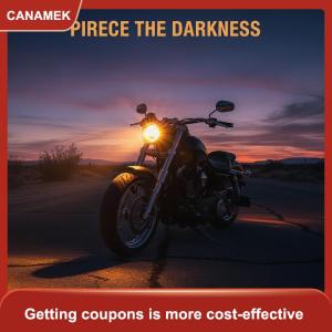 【CANAMEK 】 12V LED Motorcycle Headlight Spotlights Universal Mount Adjustable Beam for Daily Commuting