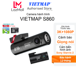 Camera hành trình Vietmap S860 3K(2592*1944p) 64GB Cảnh báo giao thông - Hàng chính hãng